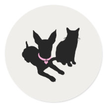 Logotipo Moderno de Cão Gato de Silhueta de Babá d