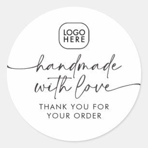 Adesivo Logotipo Moderno de Negócios Simples Feito à Mão c