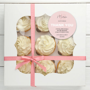 Adesivo Logotipo Monograma Personalizado Obrigado Negócios