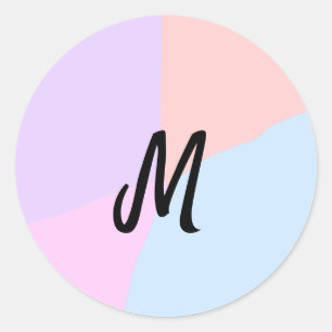 Adesivo logotipo monograma simples e mínimo personalizado
