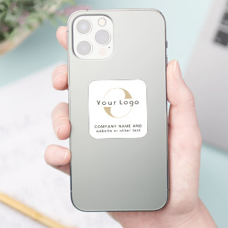 Adesivo Logotipo no quadrado branco Ausente Telefone comer