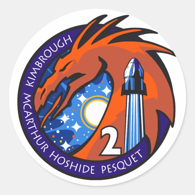 Adesivo Logotipo oficial da insígnia SpaceX Crew-2 (Frente)