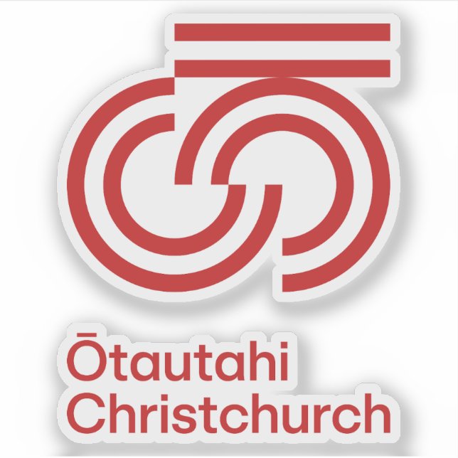 Adesivo Logótipo oficial de ChristChurch, Nova Zelândia (Frente)