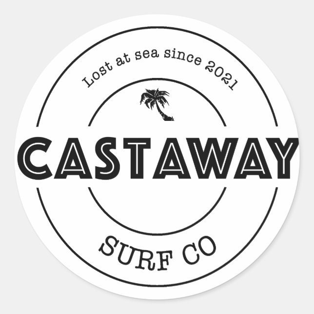 Adesivo Logotipo original do Surf Castaway Co. (Frente)