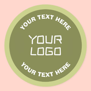 Adesivo Logotipo ou design carregado e texto editável em q
