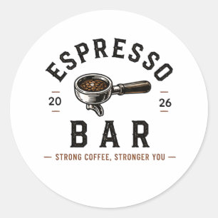 Adesivo ☕ Logotipo para Equipe de Café do Bar de Espresso 