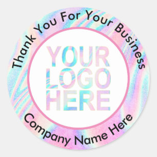 Adesivo Logotipo Personalizado da Empresa Com Texto Hologr