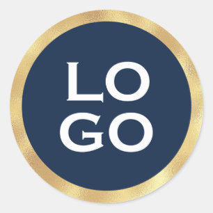 Adesivo Logotipo Personalizado da Empresa e Moldura Dourad