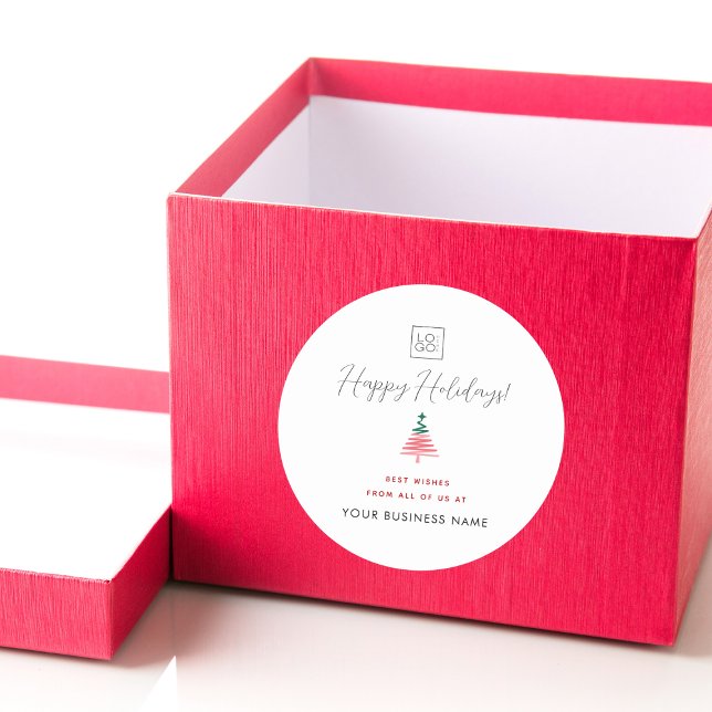 Adesivo Logotipo personalizado da empresa Feliz Natal Árvo (Criador carregado)