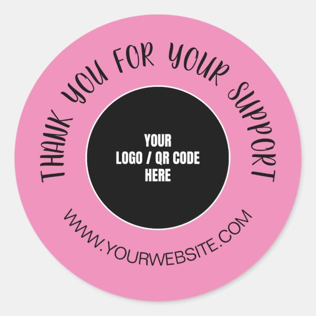 Adesivo Logotipo Personalizado Da Empresa Obrigado Pelo Se (Frente)