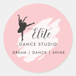 Adesivo Logotipo Personalizado de Estúdio de Dança Rosa Ba