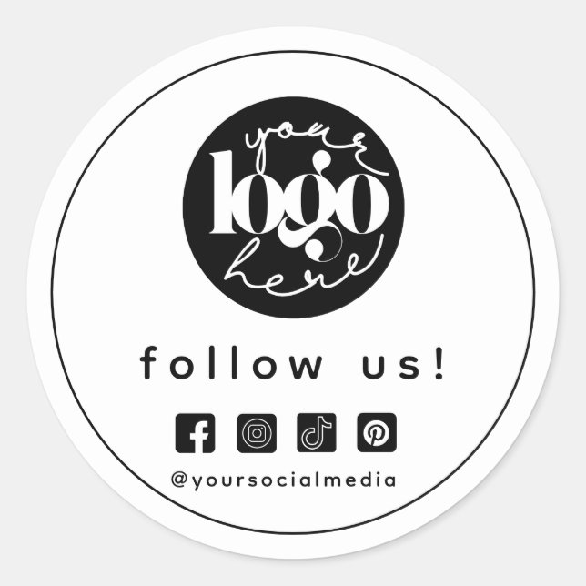 Adesivo Logotipo personalizado de mídia social profissiona (Frente)