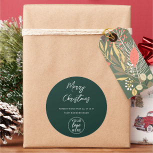 Adesivo Logotipo Personalizado de Natal Feliz para Empresa