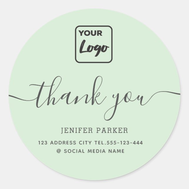 Adesivo logotipo personalizado de roteiro simples minimali (Frente)