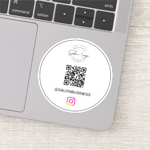Adesivo Logotipo personalizado de salão QR Code Instagram