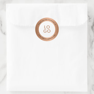 Adesivo Logotipo Personalizado de Textura Metálica Marrom 