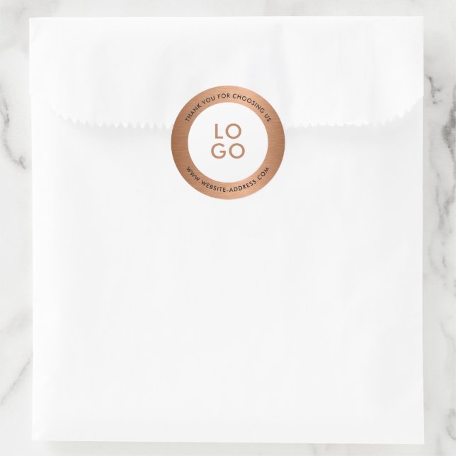 Adesivo Logotipo Personalizado de Textura Metálica Marrom  (Bolsa)