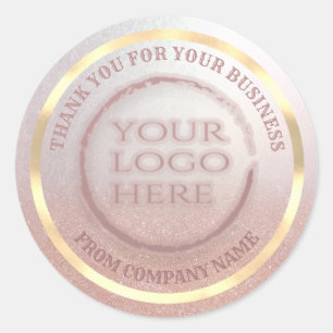 Adesivo Logotipo personalizado do obrigado de brilho doura