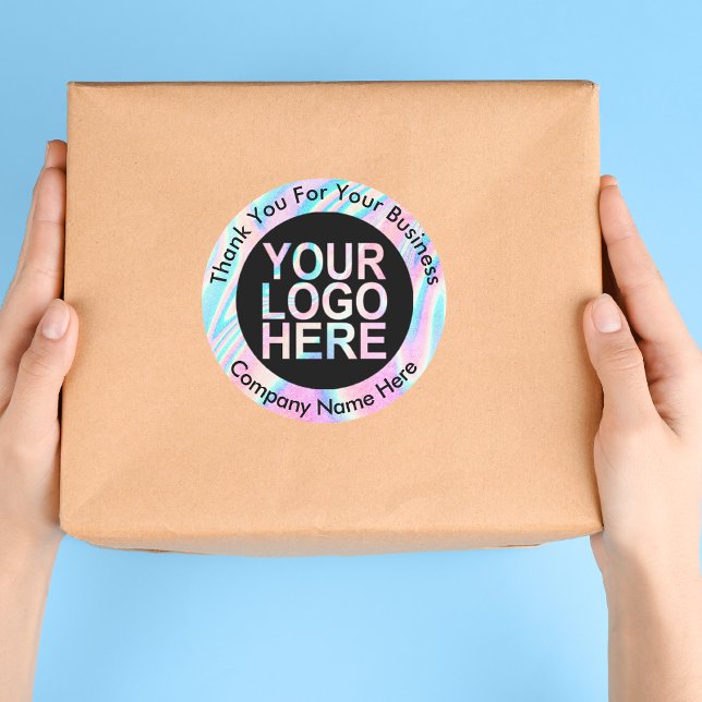 Adesivo Logotipo Personalizado Holográfico Abstrato com Te (Criador carregado)