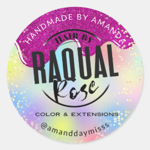 Adesivo Logotipo Personalizado Holográfico de Confetti par