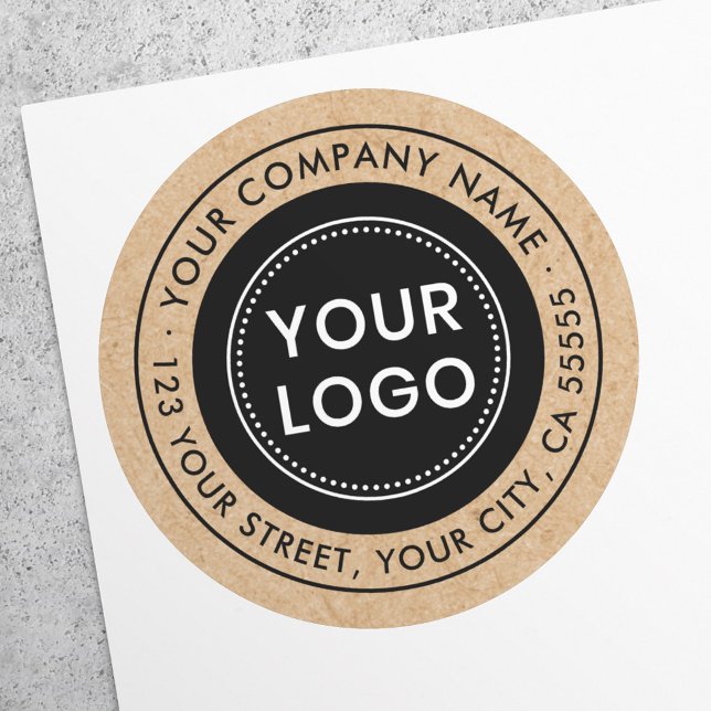 Adesivo Logotipo personalizado Kraft procura endereço de r (Criador carregado)