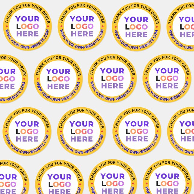 Adesivo Logotipo Personalizado Redondo Comercial Obrigado  (modern Custom Logo Round Business Thank You)