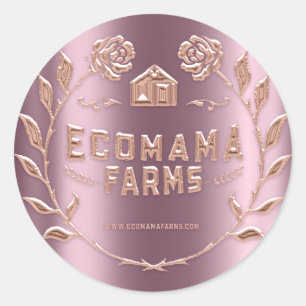 Adesivo Logotipo personalizado Rosa de exemplo de testador