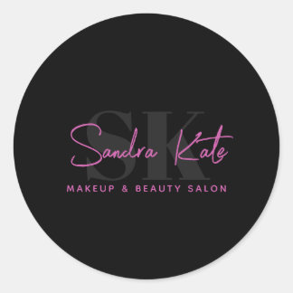 Adesivo Logotipo Personalizado Salão de Beleza Rosa Neon P