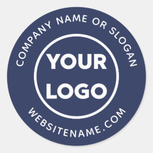 Adesivo Logotipo personalizado Site da empresa e Marinho d