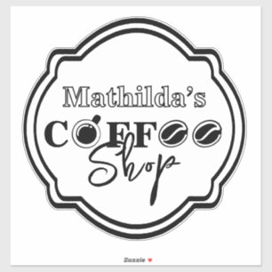 Adesivo Logotipo personalizável de café para negócios / ca