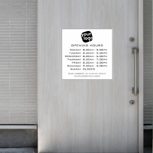 Adesivo Logotipo Personalizável E Horas De Abertura De Neg