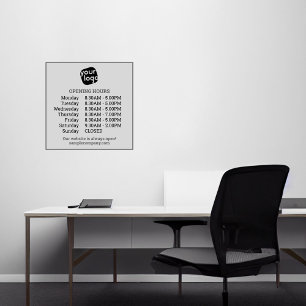 Adesivo Logotipo Personalizável E Horas De Abertura De Neg