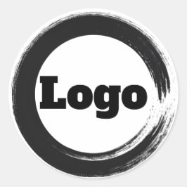 Adesivo Logotipo preto branco do Marketing de Marca simple