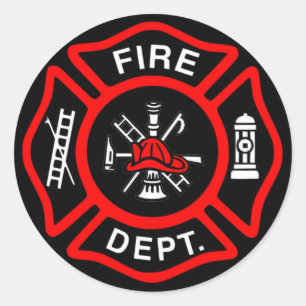 Adesivo Logotipo preto e vermelho do sapador-bombeiro