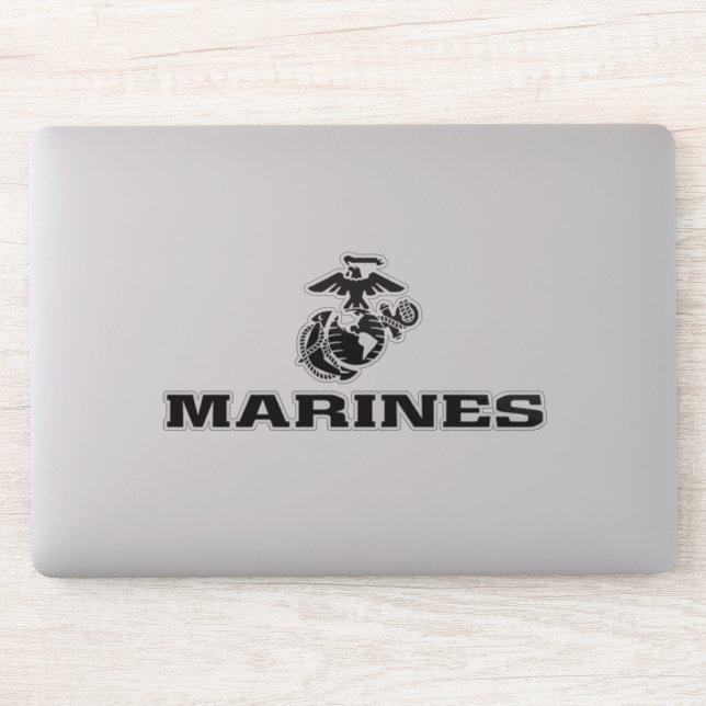 Adesivo Logotipo preto empilhado do USMC (Computador)