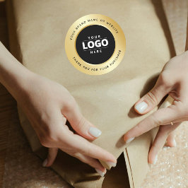 Adesivo Logotipo Preto Metálico Dourado de Luxo Muito Obri