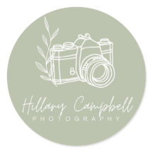 Logotipo Promocional de Fotografia Simples em Verd