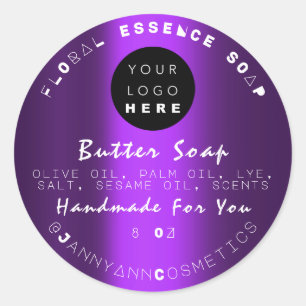 Adesivo Logotipo Púrpura Manteiga de Soap Cosméticos Fic