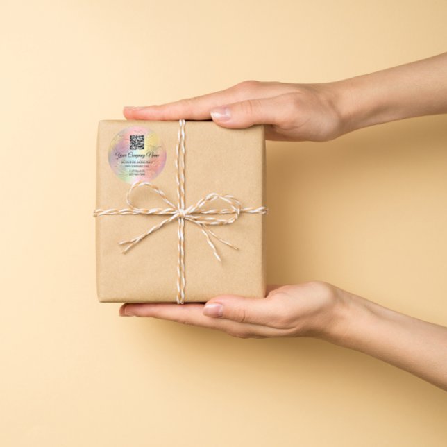 Adesivo Logotipo QR Compro de código Hológrafo Floral Prom (Criador carregado)