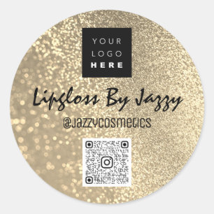 Adesivo Logotipo QRCode Dourado de pacotes empresariais do