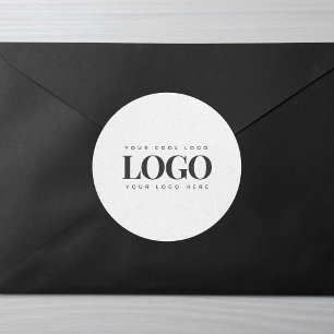 Adesivo Logotipo Retangular de Kraft Cinza Claro & Negócio