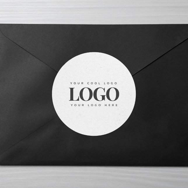 Adesivo Logotipo Retangular de Kraft Cinza Claro & Negócio (Criador carregado)