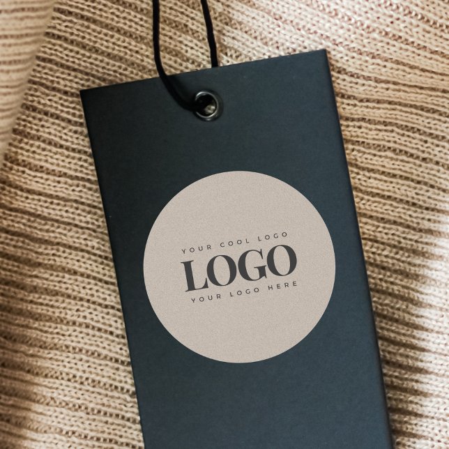 Adesivo Logotipo Retangular de Kraft Cinza Terroso & Perso (Criador carregado)