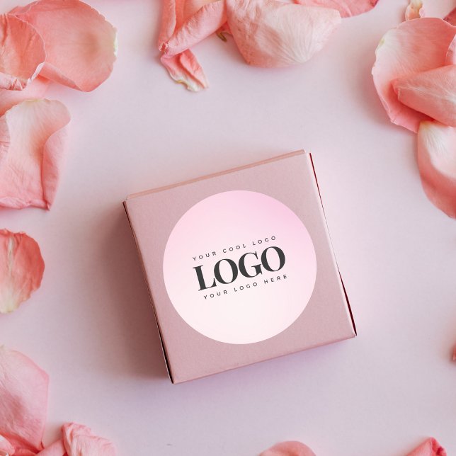 Adesivo Logotipo Retangular de Negócios com Gradiente Rosa (Criador carregado)