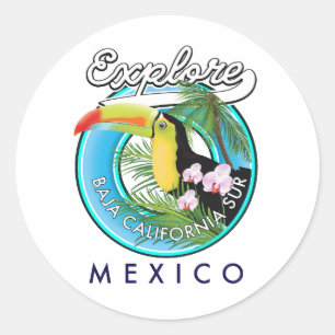 Adesivo logotipo retrô de Baja California Sur México