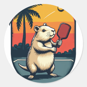 Adesivo Logotipo Retro de Esportes do Clube de Pickleball