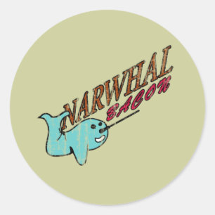 Adesivo Logotipo retro do bacon de Narwhal
