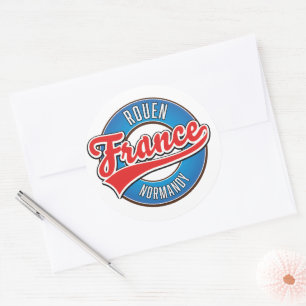 Adesivo logotipo retrô Rouen Normandia França