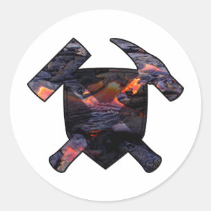 Adesivo Logotipo Rock Hammer e Lava Flow do geólogo