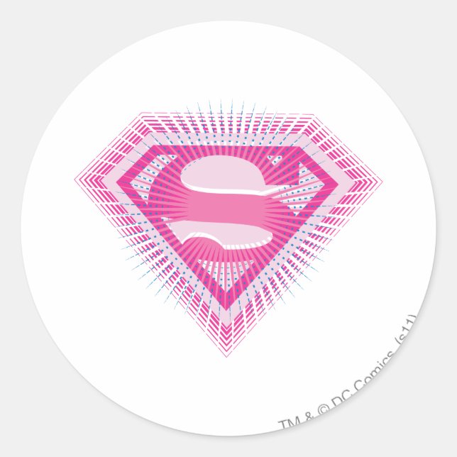 Adesivo Logotipo rosa da Supergirl (Frente)